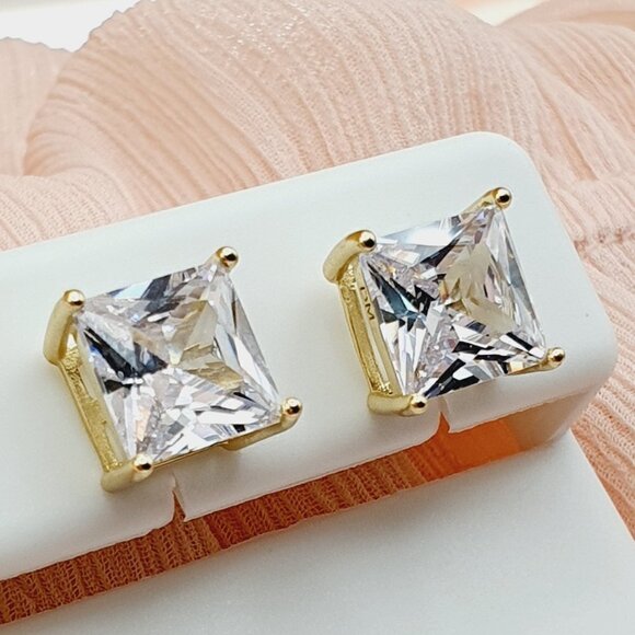 "8MM S925 Sterling Silver CZ Stud Earrings for Women/Girl, US19251037 - Picture 9 of 11